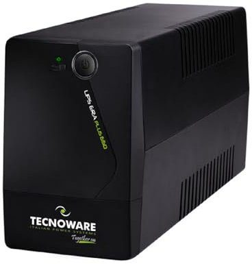 Tecnoware UPS ERA PLUS 650 VA, per dispositivi di Casa e Ufficio, non adatto a PC Gaming e Console, Autonomia 9min PC e 30min Modem, Gruppo di Continuità, Protezione Sbalzi Corrente e Blackout