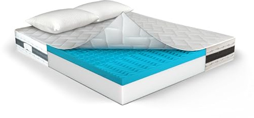 MUUN – EOS, Materasso Matrimoniale 160x200 Memory Foam con 2 Cuscini Inclusi, H21 cm | Ortopedico, Antiacaro, Anallergico | Confezionato Sottovuoto | Garanzia 20 Anni