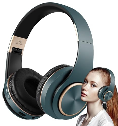 Cuffie wireless con microfono, auricolari con cancellazione del rumore | stereo wireless ricaricabili - sovraurali per intrattenimento, cuffie pieghevoli per v