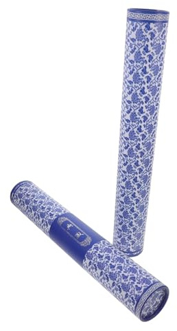 SHINEOFI Caja de Almacenamiento para Pinturas en Pergamino Azul, Tubo Extensible de Papel Resistente, Soporte para Obras de Arte Grande, Adecuado para Conservación y Transporte