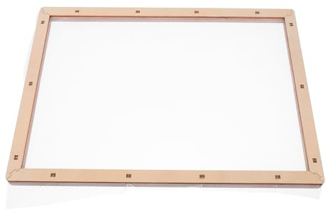 AKOOSY Telaio per Fabbricazione Carta in Legno con Rete 25x34 Cm, Cornice per Schermo di Fiori Secchi, Materiale Resistente per Progetti Creativi Scolastici e Artigianali