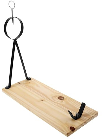 ARTIBETTER Spanish Pine Ham Rack with Metal Base Household Ham Holder for Prosciutto Slicing and Display for Home and Restaurant Use