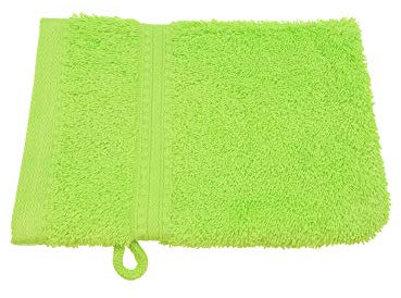 Julie Julsen® Bio Waschhandschuhe in 32 Farben erhältlich weich und saugstark Apfelgrün 15x21 cm