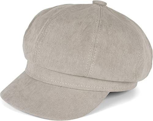 styleBREAKER Gorra Globo de Tela Suave para señoras, Sombrero de Pico Estilo Vintage, Gorra Deslizante Bakerboy, Gorra Newsboy 04023086, Color:Gris-Claro