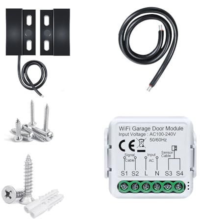 per Tuya - Controller intelligente per porta del garage WiFi, apriporta wireless per garage, interruttore intelligente per garage e temporizzazione, telecomando