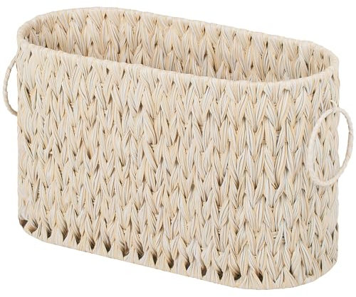 GRANNY SAYS Cesta Almacenamiento de Papel Higiénico, Almacenaje Papel Higienico, Organizador de Papel Higiénico, Almacenaje Baño Portarollos de Mimbre, Soportes para Revistas y Periódicos, Blanco