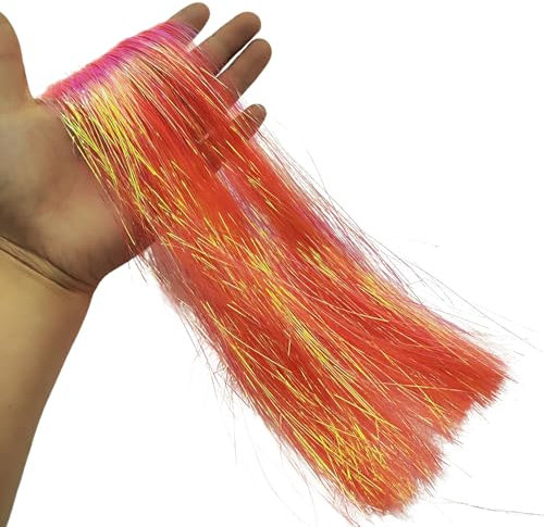 Carytalee 2000 Strands Icicles Tinsel for Christmas Tree and Party Decorations, Orange Iridescent