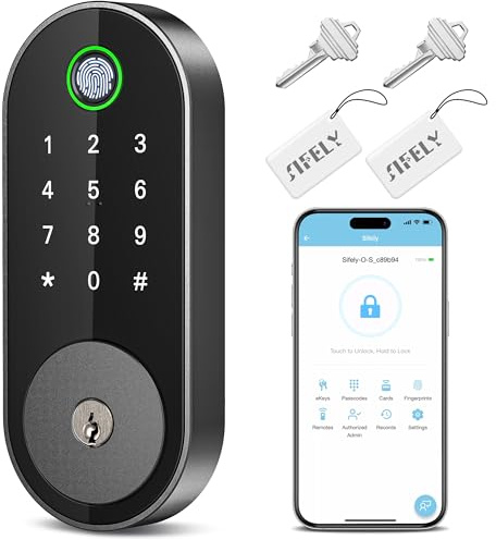 Fingerprint Smart Deadbolt with Keypad – Keyless Entry Lock for Home, Apartment, Office, Airbnb, Rental, Kids & Seniors, App & Code Access, Auto-Lock, Easy DIY Install, Compatible with Alexa & Google