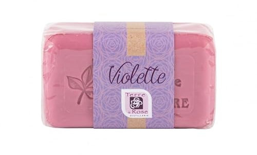 TERRE DE ROSE - Savon violette 150g - produits artisanaux français - made in France - cosmétiques naturelles - 100% d'origine végétale - douceur et naturel