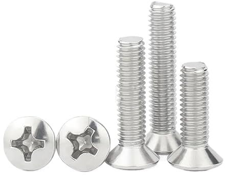 AYYSSM M2 M2.5 M3 M4 M5 M6 304 Stainless Steel Cross Recessed Raised Countersunk Head Half Oval Screw Bolt(50mm,M6 (10PCS))