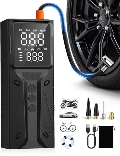 E-SMARTER Gonfleur Pneus Voiture sans Fil, 150PSI Gonfleur Electrique Protection Contre Le Surgonflage, Inflation Rapide Compresseur À Air Portatif, Compresseur Voiture pour Pneus, Autres Gonflables