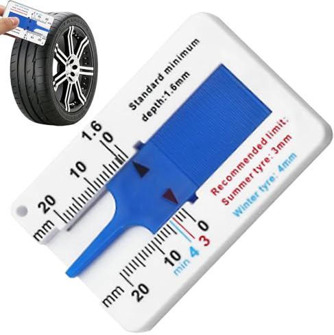 Medidor de profundidad para neumáticos, medidor de profundidad para neumáticos, control de la banda de rodadura de los neumáticos de 0 a 20 mm, indicador fácil de, herramienta de medición de