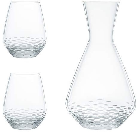 Spiegelau & Nachtmann, 3-teiliges Dekanter-Set, Karaffe (1,4 l) + 2x Gläser (460 ml), Mosaik, 102437