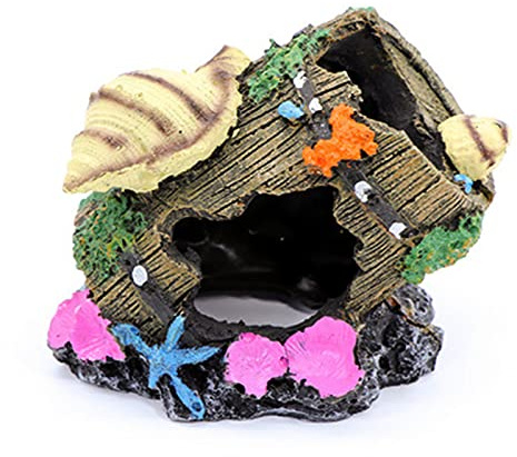 HPiano Decoración de la Cueva Acuario de la Roca con la Hierba Verde de los Pescados de Ocultación de Camarón,100% Sguro para la Dcoracion de Tanque de Pez