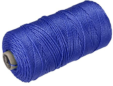 sourcing map Torcida Albañil Línea Nylon Cordel Cuerda Cordón Azul 300M/328 Yardas 1.5mm Diámetro para Redes, Paisajismo, Hogar Mejora, Bricolaje Proyecto, Artesanía, Albañilería