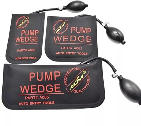 3-PIECE Locksmith Tools Klom Air Pump Wedge, Auto Entry Tools, Alignment Tool Inflatable Shim Cushioned Powerful
