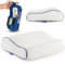 Marcolumb Oreiller confortable en mousse à mémoire de forme pour voyage et camping - Sac portable facile à transporter - Régulation de la température - Parfait pour les voyages (contour blanc)