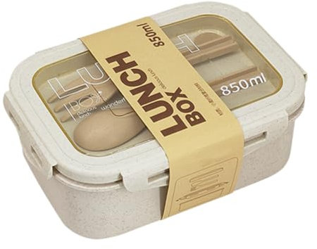 ISAKEN Scatole Bento Bento Box Ermetico Senza BPA con 2 Scomparti Lunch Box con Posate Porta Pranzo da Ufficio Portapranzo Senza BPA a Prova di Perdite per Lavoro Picnic Ufficio Viaggi