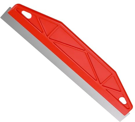 Paint Trim Guard 12 Inch Wallpaper Scraper Edge Painting Tool Paint Shield Painter Straight Skirting Board Multi-Purpose Stainless Steel Perfect for Cutting in Precision Smearing Repairing (Red)