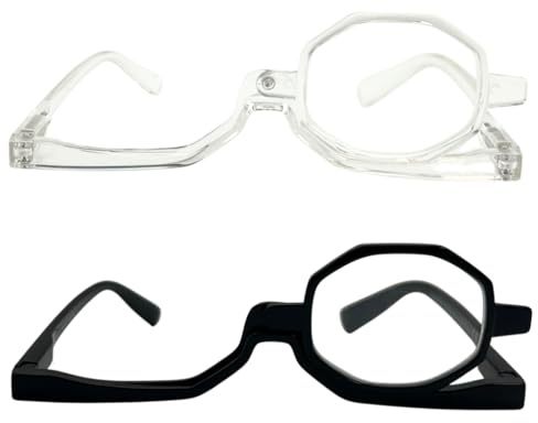 MIYUI JAPAN 2 Pares de Gafas de Lectura para Maquillaje con Lentes de Aumento – Gafas Cosméticas Abatibles para Mujeres