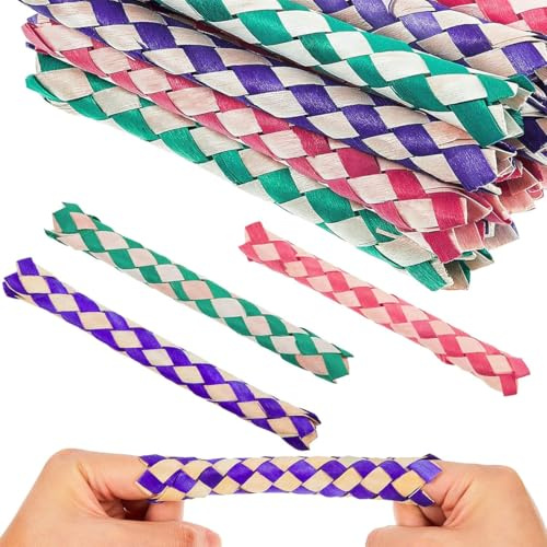 UEAVOID Set di 24 Trappole per Dita Cinesi Classiche Giocattolo per Bambini e Adulti per Feste di Compleanno (Colori Assortiti)