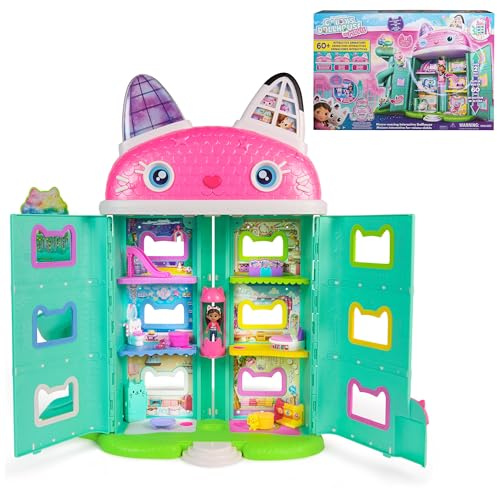 Gabby's Dollhouse: The Movie, Meow-mazing Interactive Dollhouse, 7 Rooms, LCD Screen Eyes, Figures, Sound FX, Kids Toys for Girls and Boys Ages 3 and Up