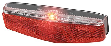 ADDVIEW Rear Light E-Bike with Brake Light Function Wing E - 3 LED, 6-60V DC, StVZO & ECE Approved, Z Reflector, IP65 Waterproof, Pannier Rack Mounting 50 mm/80 mm, for Pedelec & E-Bike