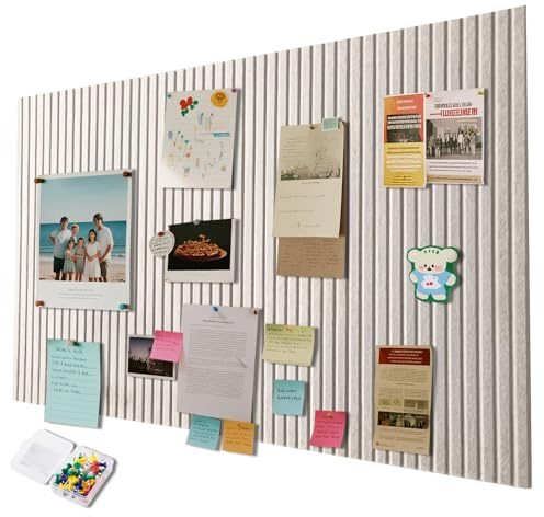 Tableau en Liège Mural 40 x 60 cm, Feutre Adhésif, Tableau d'affichage décoratif en feutre avec ruban adhésif, panneau liege mural affichage photo vision board