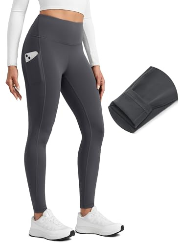 CRZ YOGA Fleecefodrade leggingsfickor 28'' Mystisk grå S