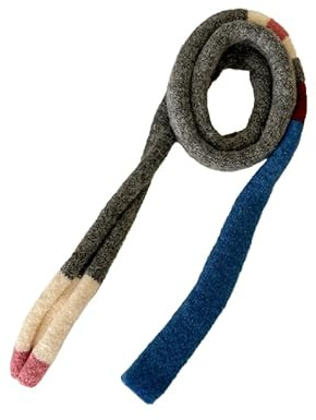 Kashmirscarf， Stickad ullhalsduk for kvinnor, flerfärgad, 160 cm x 10(Gray Blue)