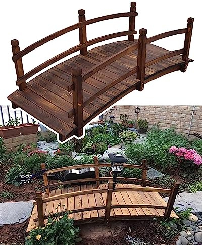 Puente de jardín para estanques y césped, pasarela decorativa para decoración al aire libre, estilo retro japonés