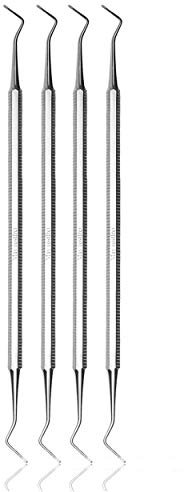 May - Set 4x Nagelhautentferner - Nagelhautschieber und Nagelreiniger - Nagelfalz-Instrument - Eckenheber - Excavator für Maniküre & Fußpflege - Edelstahl