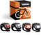 TRIXSON Bike Lights, Set of Front and Back | 4-Pack LED Bicycle Headlight Set Will Help Keep You Safe When Riding at Night | Long-Lasting Bike Headlight and Tail Light Are Super Easy to Install