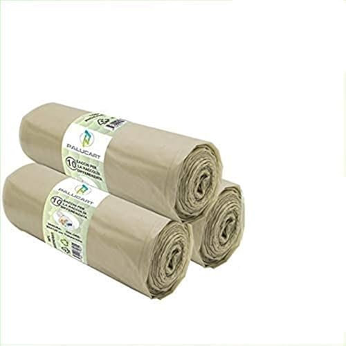 VIRSUS 30 Sacchi Trasparenti per Spazzatura Resistenti Rotoli Ambra 90x120 120 Litri