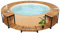 vidaXL Akazienholz Massiv Whirlpool Verkleidung Witterungsbeständig Umrandung Poolumrandung Poolverkleidung 273x53cm Aluminiumrahmen