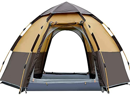 Camping Tent, 5 Persons Family Automatic Dome Tent, Foldable Waterproof UV Protection Backpacking Tent Easy to Set up, Backpacking Hiking Mountaineering