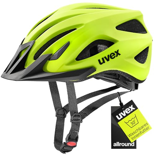 uvex viva 3 - lätt allroundhjälm för dam och herr - individuell storleksanpassning - tvättbar hjälminredning - neon yellow matt - 52-57 cm