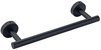 Barre porte-serviettes pour salle de bain, cuisine, salle de bain, porte-serviettes autocollant en acier inoxydable SUS304, style moderne (noir, 45 cm)