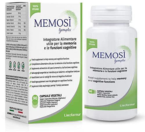 Memosì Lycomplex | Integratore per Sostenere la Memoria e la Funzione Cognitiva | Migliora la Concentrazione | 90 Capsule Vegetali