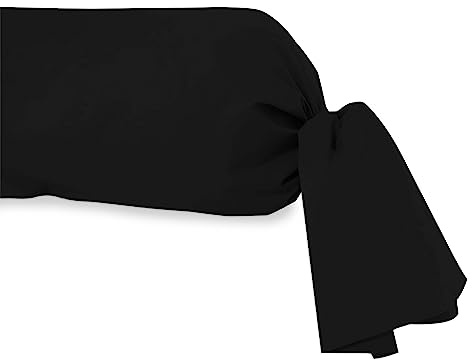 Soleil d'ocre, Taie de traversin en Coton 57 Fils 45x205 cm UNI Noir, par Soleil d'Ocre