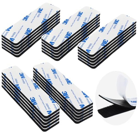 VFANDV Klettband Selbstklebend, 25 Stück Klettband Selbstklebend Extra Stark Doppelseitig Selbstklebendes Klettband Strapazierfähig Klettverschluss für Haus Büro (3x10cm)