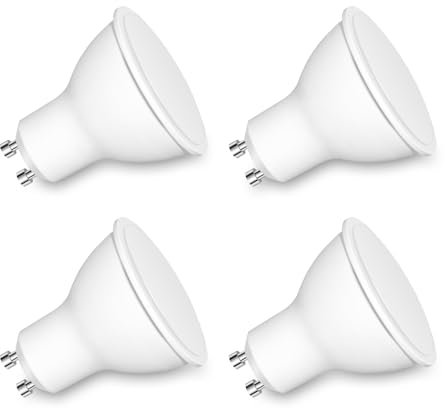 Lampadine LED GU10 Luce Bianca Calda 2700K, 7W LED Lampadina GU10 Equivalente 50W Lampada Alogena, 600LM Faretto LED Gu10, Angolo del Fascio di 120°, Non Dimmerabile, 4 Pezzi