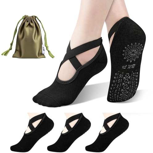 BKP Yoga Socks for Women,Pilates Socks Non Slip Grip Socks Suitable for Ballet,Plasticity,Dance,Home,Training