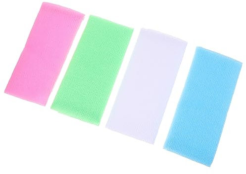 CRILSTYLEO 4-teiliges Körperpeeling-handtuch Rückenschrubber Für Dusche Peeling-tuch Aus Nylon Waschlappen Zum Zusammenfalten