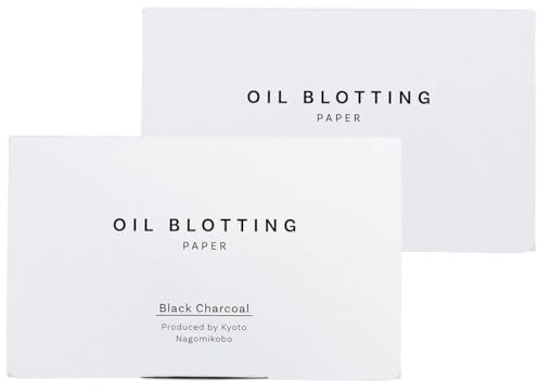 Oil Blotting Paper 100 Sheets,Pack of 2 – Natural Black Charcoal Facial Tissues with Premium Washi Japanese Paper, Portable Easy Dispensing, Made in Japan, Skin-Care & Makeup Essential Black