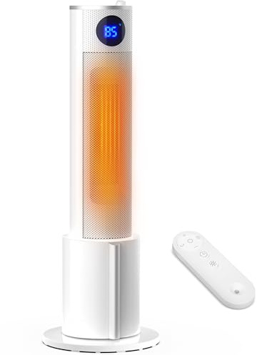 Oylus Space Heater with Humidifier - Portable Tower Heaters for Indoor Use, Remote, Adjustable Thermostat, 3 Heat Modes, Multiple Safety Protection, 12H Timer, Quiet Electric Heater for Bedroom