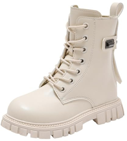 2026 - Botas de invierno para niñas, zapatos de moda con suela gruesa para bebé, parte superior alta suave, White, 28.5 EU