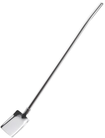 Cuchara de paja de metal,Cucharas de paja de metal - reutilizable en forma de pala de acero inoxidable - Agitador de cuchara de mango de paja de té 2 en 1, para reuniones de
