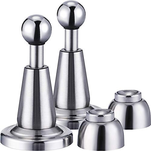 2-pack mjuk fångst magnetisk dörrhållare magnetiska dörrstopp rostfritt stål väggmonterad dörrstopp (2-pack)