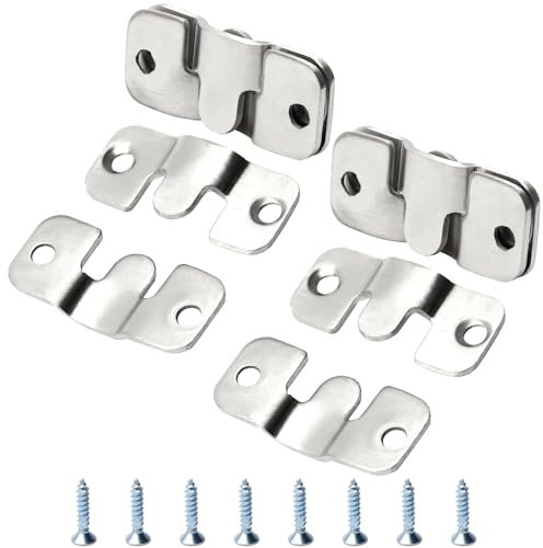 MroMax Lot de 30 supports de montage encastrés en acier inoxydable pour cadre photo Argenté 4,3 x 1,9 cm